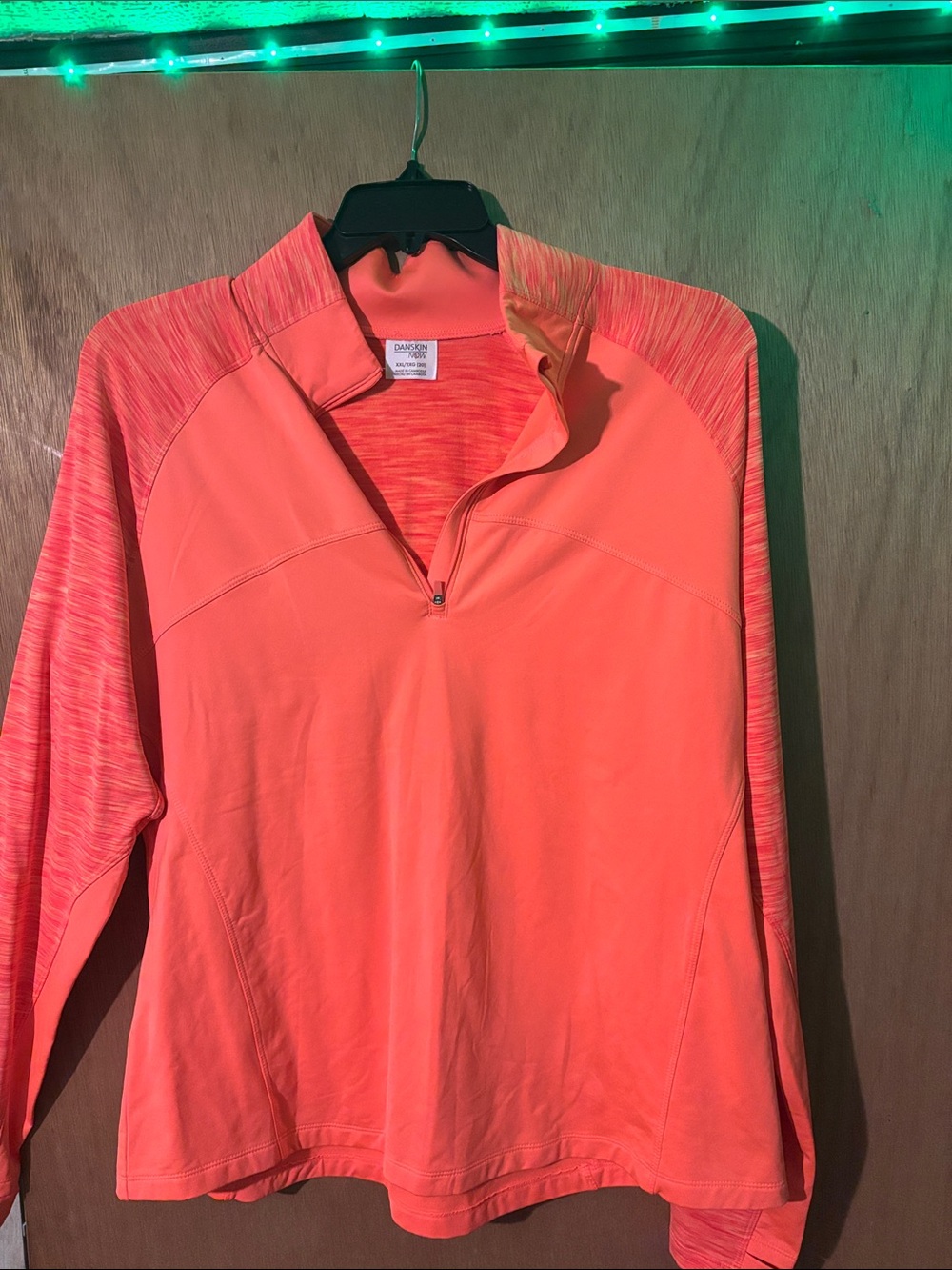 Danskin Neon Coral Quarter-Zip Pullover Active Top